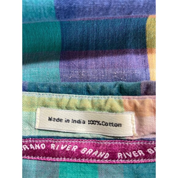 Arrow River Brand Large Short Sleeve Plaid Cotton Shirt For Men - Picture 4 of 6